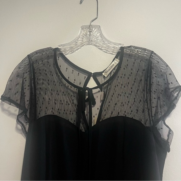 Nemidor 1940s Style Dotted Mesh Midi Swing Party Dress - Picture 14 of 16